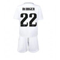Real Madrid Antonio Rudiger #22 Hjemmebanesæt Børn 2022-23 Kortærmet (+ Korte bukser)
